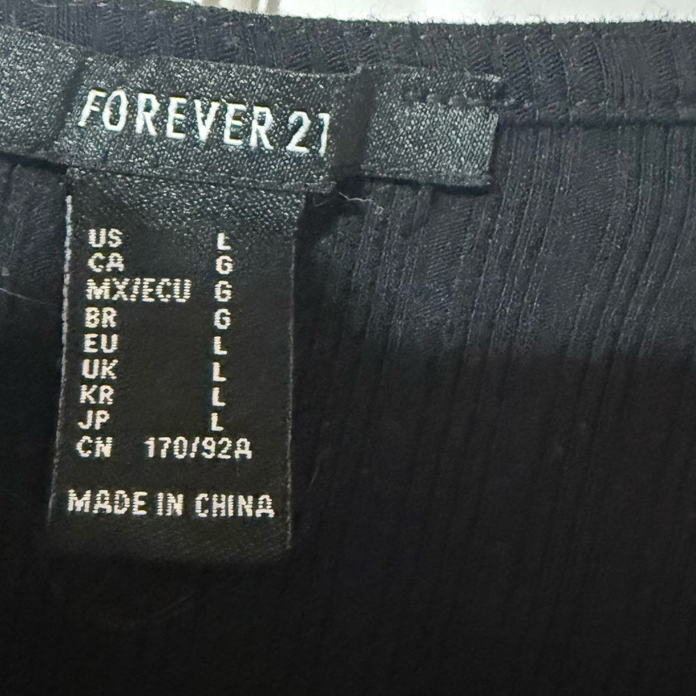 Forever 21 Black Button-Front Ribbed Knit Dress - Picture 5 of 8